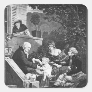 Joys of a father, c.1797 vierkante sticker