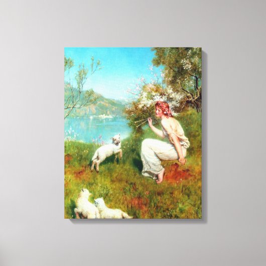 Joys of Spring (door John Collier) Canvas Afdruk (Voorkant)