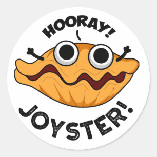 Joyster Funny Joyful Animal Oyster Pun Ronde Sticker