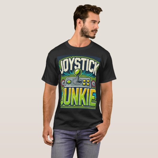 Joystick Junkie Retro Arcade Graphic T-Shirt (Devant entier)