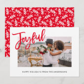 Joyully Brushed Holiday Photo Card Feestdagenkaart (Voorkant / Achterkant)