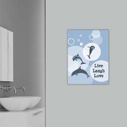 Joyully Jumping Dolphins Live Laugh Love Poster