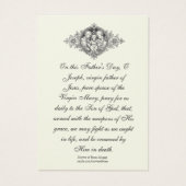 Jozef Memorare Prayer Heilige Kaart (Achterkant)