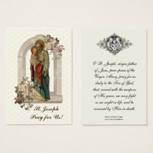 Jozef Memorare Prayer Heilige Kaart
