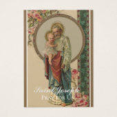 Jozef Memorare Prayer Heilige Kaart (Voorkant)