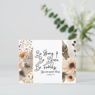 Jozua 19 Wees sterk, wees moedig Bijbelvers Briefkaart