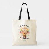 Jozua 1:9 | Matteüs 5:16 Bijbelcitaten Tote Bag (Achterkant)