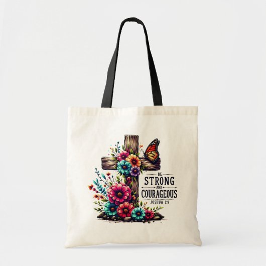 Jozua 1:9 | Matteüs 5:16 Bijbelcitaten Tote Bag (Voorkant)