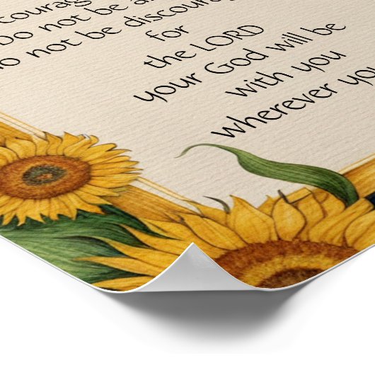 Jozua 1:9 NIV Bijbelvers Kunst Poster (Hoek)