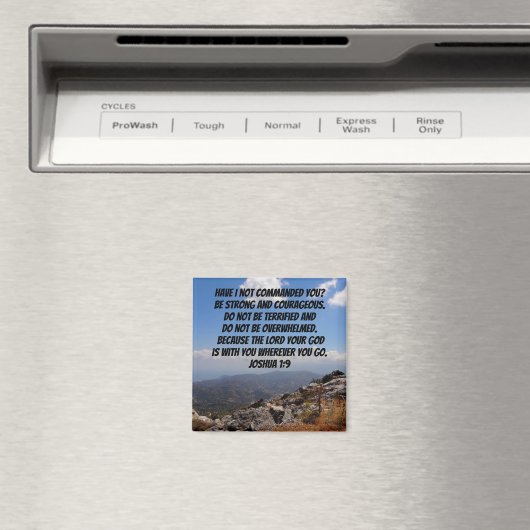 Jozua 1:9 Sterk en moedig Bijbelvers Magneet (Insitu (Vaatwasser))
