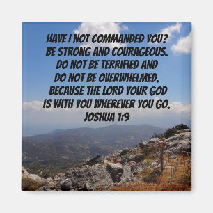 Jozua 1:9 Sterk en moedig Bijbelvers Magneet