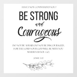 Jozua 1:9 Wees sterk en moedig Christelijk Raamsticker