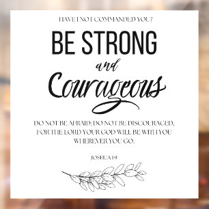 Jozua 1:9 Wees sterk en moedig Christelijk Raamsticker