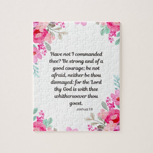 Jozua 1:9 Wees sterk en moedig Legpuzzel (Verticaal)