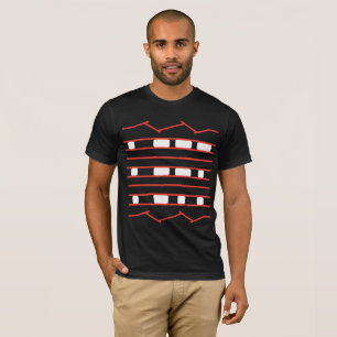 JPL Curiosity Rover Tire Print Red & White T-shirt