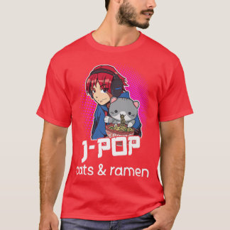 JPop Cat Lover Ramen Lover Anime Japanse Pop Mus T-shirt