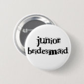 Jr. Bridesmaid Black Text Ronde Button 5,7 Cm (Voorkant /achterkant)