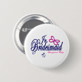 Jr. Bridesmaid/Butterfly Theme Ronde Button 5,7 Cm (Voorkant /achterkant)