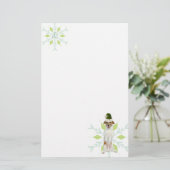 JRT Santa Dog | Groene Kerst | Monogram Briefpapier (Staand voorkant)