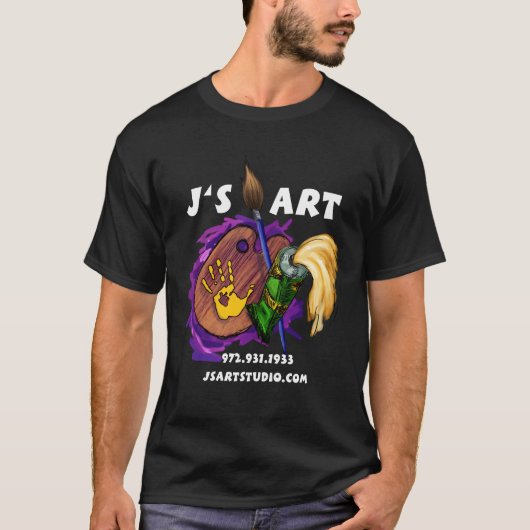 Js Art Studio Black Tshirt (Voorkant)
