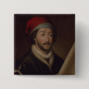 Juan de la Cosa Vierkante Button 5,1 Cm