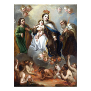 Juan Francisco de Aguilera The Virgin of Carmen Po Foto Afdruk