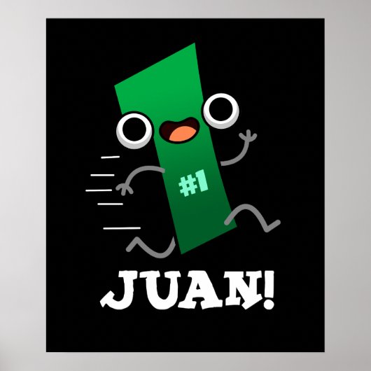 Juan Funny Mexican Nummer 1 Pun Dark BG Poster (Voorkant)