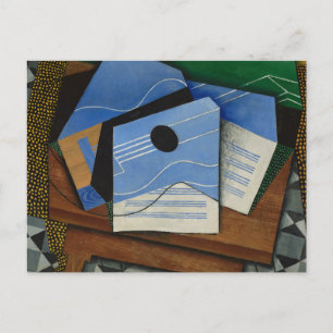 Juan Gris - Guitar op een tafel Briefkaart