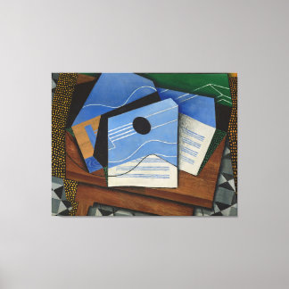 Juan Gris - Guitar op tafel Canvas Afdruk