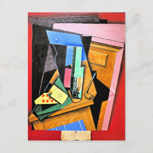 Juan Gris - Nog steeds leven met een gedicht Briefkaart
