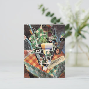 Juan Gris - Stilleven met gecontroleerd tafelkleed Briefkaart