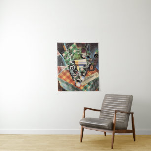 Juan Gris - Stilleven met gecontroleerd tafelkleed Wandkleed