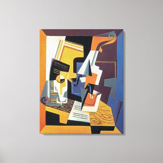 Juan Gris - Violin en Glass - Abstracte kunst Canvas Afdruk (Voorkant)
