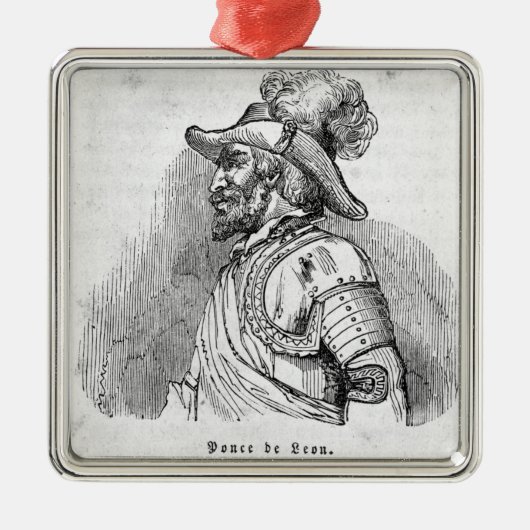 Juan Ponce de Leon Metalen Ornament (Voorkant)