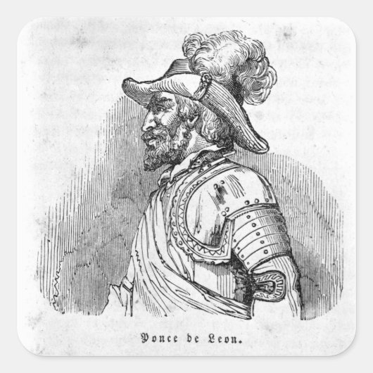 Juan Ponce de Leon Vierkante Sticker (Voorkant)