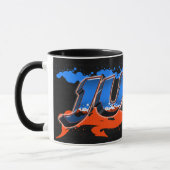 Juan Prénom Graffiti blue Tasse orange (Gauche)