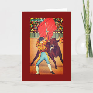  Juarez, Mexico Matador met Cape & Bull Bedankkaart