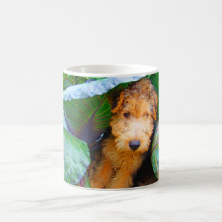 Jubal dog onder kool leaf—droog penseel koffiemok
