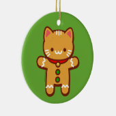 JubbyCats kerstversiering - Gingerbroocat Keramisch Ornament (Rechts)