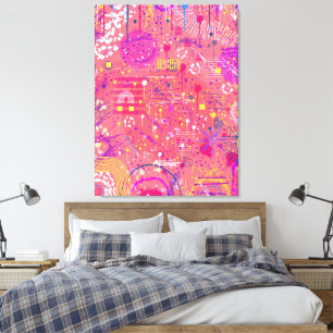 Jubel: Maximalistische Kunst Canvas Afdruk