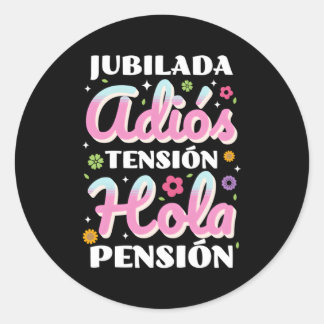 Jubilada Adiã³S Tensiã³N Hola Pensiã³N Ronde Sticker