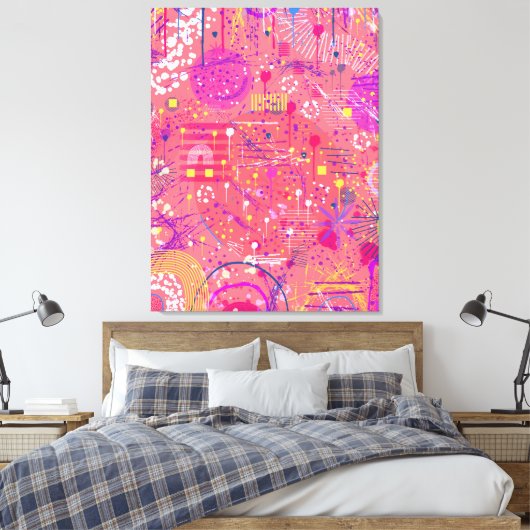 Jubilation: Maximalist Art Canvas Afdruk (Insitu (Slaapkamer))
