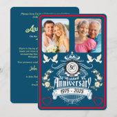 Jubilé d'or 50e anniversaire 2 Invitation photo (Devant / Derrière)