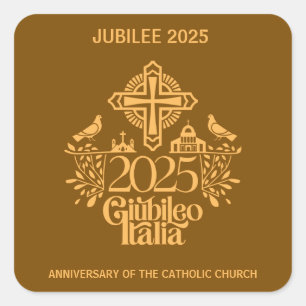 Jubilee 2025 Katholieke Kerk, Aangepaste stickers. Vierkante Sticker