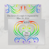 Jubilee Rainbow Heart Rsvp Invitation (Devant / Derrière)