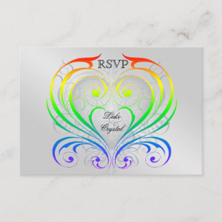 Jubilee Rainbow Heart Rsvp Uitnodiging