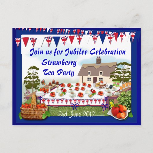 Jubilee Strawberry Tea Party ~ Briefkaart (Voorkant)