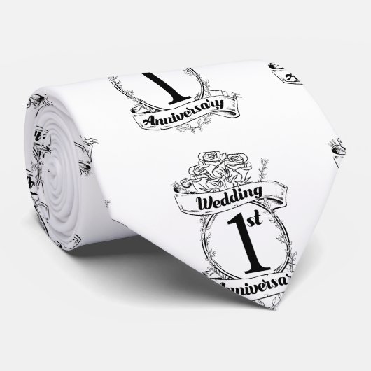 Jubileum 1e bruiloft stropdas (Opgerold)