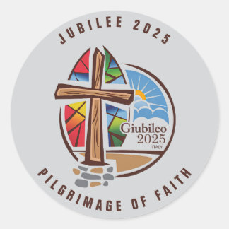 Jubileum 2025 Sticker, pelgrimstocht van het geloo Ronde Sticker