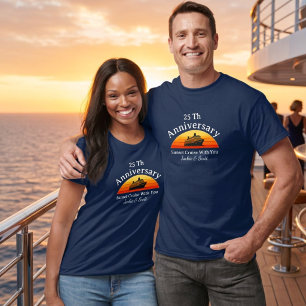 Jubileum 25-jarig huwelijkscruise Blauw Personalis T-shirt
